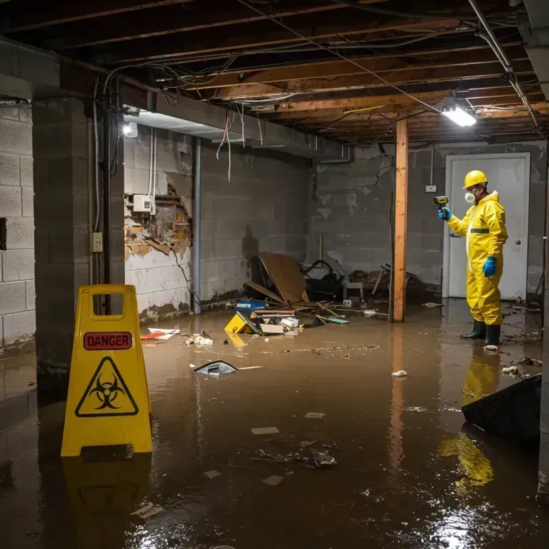 Flooded Basement Electrical Hazard in Old Saybrook, CT Property