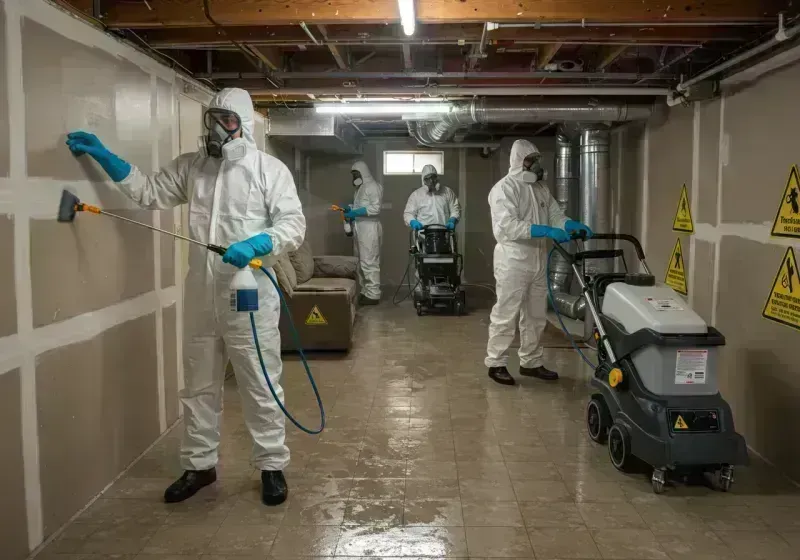 Basement Moisture Removal and Structural Drying process in Old Saybrook, CT